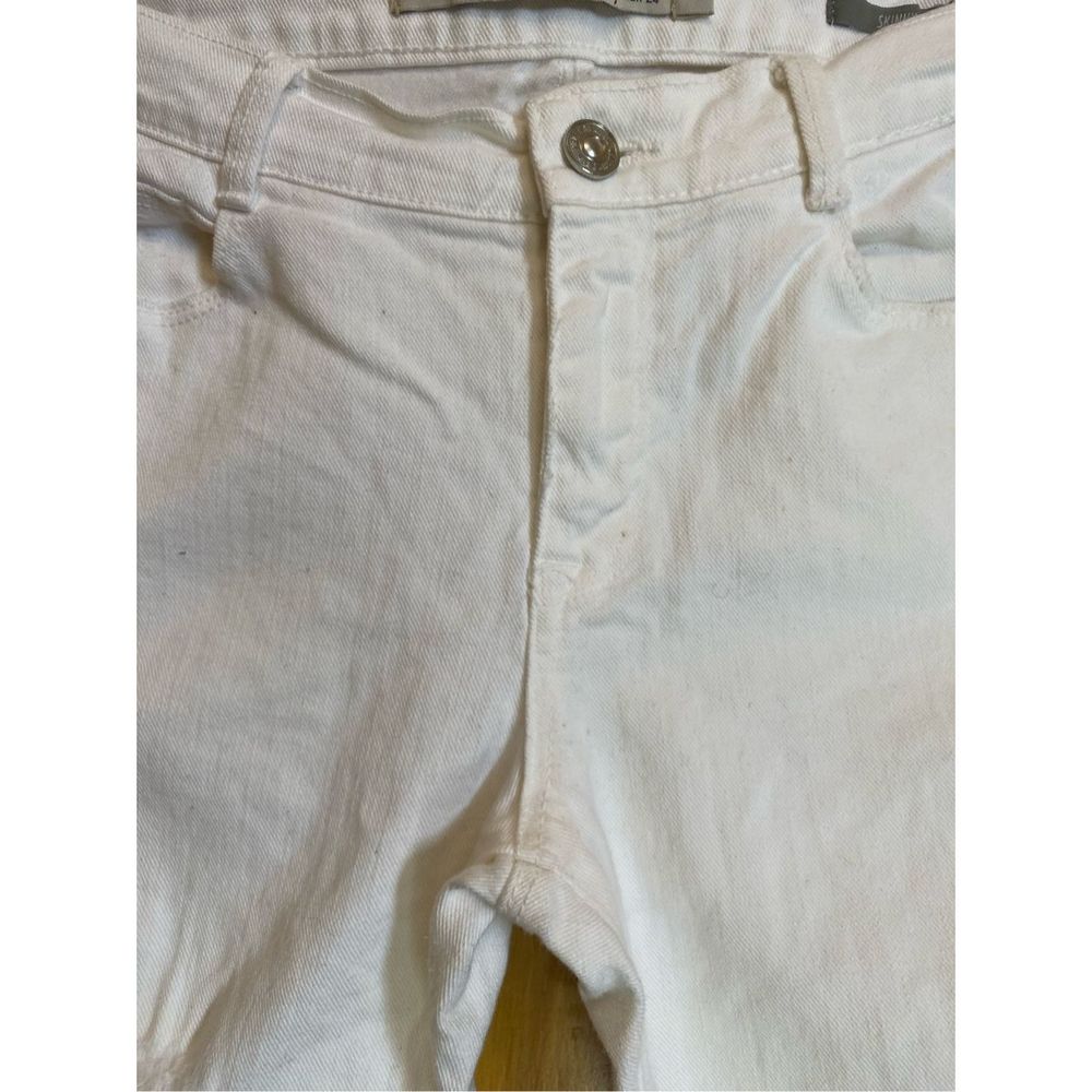 Zara White Ripped Distressed Jeans Denim Skinny Size 2 High Rise. - Picture 5 of 13